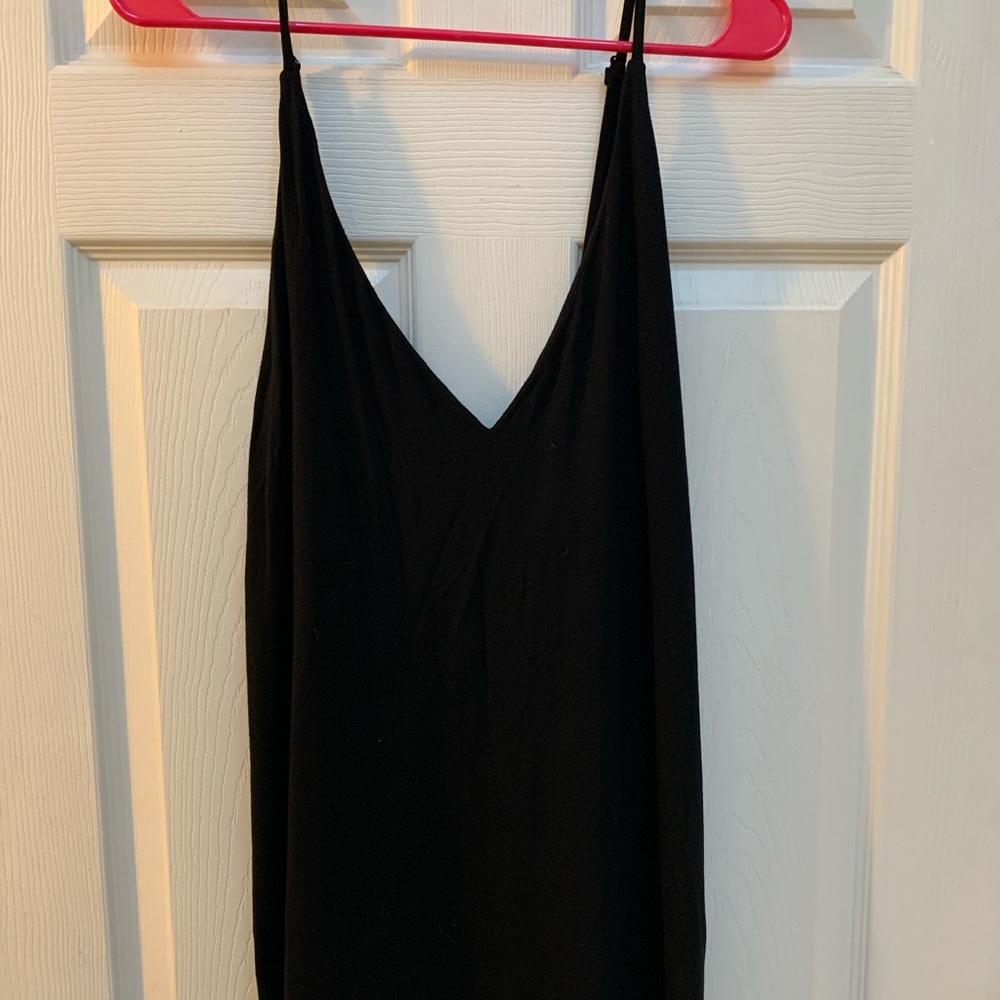 Black Tobi Strapped, V-Neck Dress